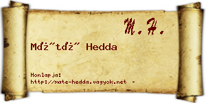 Máté Hedda névjegykártya